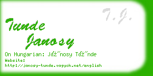 tunde janosy business card